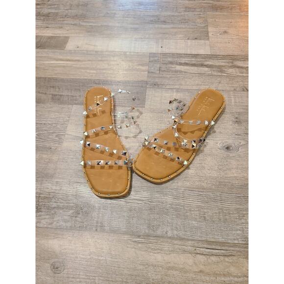 Nicole Miller Shoes - Nicole Miller New York size 7.5 womens clear pvc and studded sandals